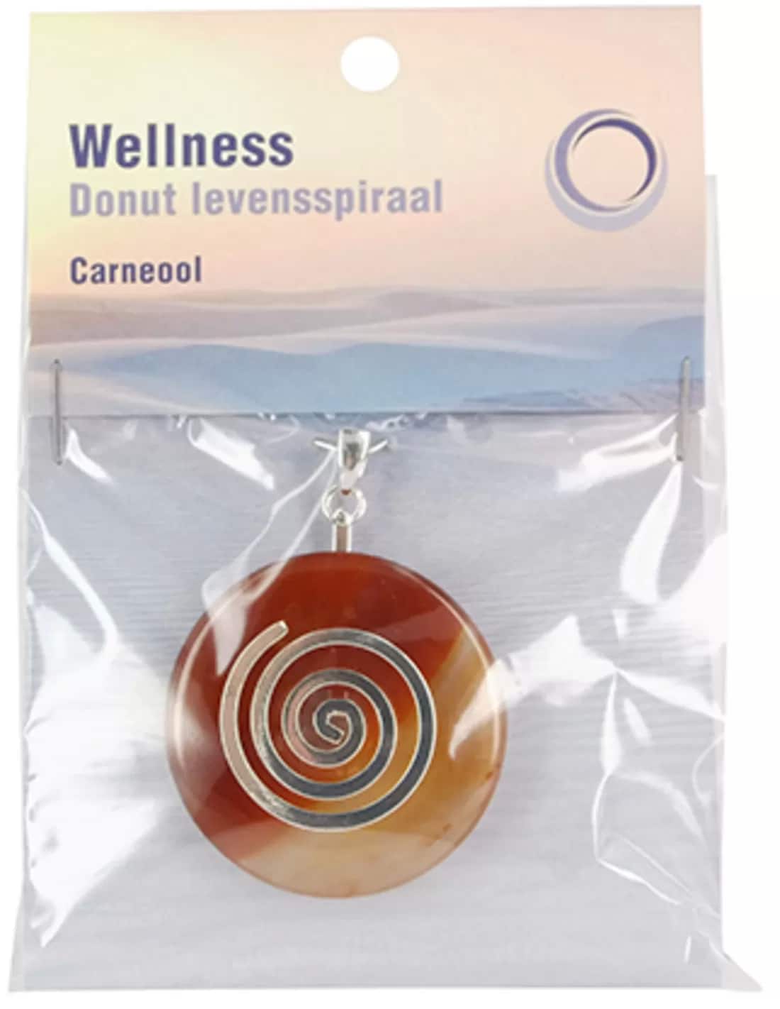 Donut en Cornaline Spirale de Vie avec Pendentif Donut
