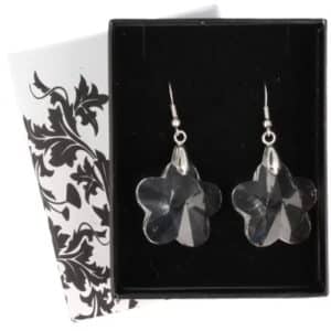 Boucles d'oreilles en forme de fleur en cristal Feng Shui avec pendentifs assortis pour l'équilibre et l'harmonie