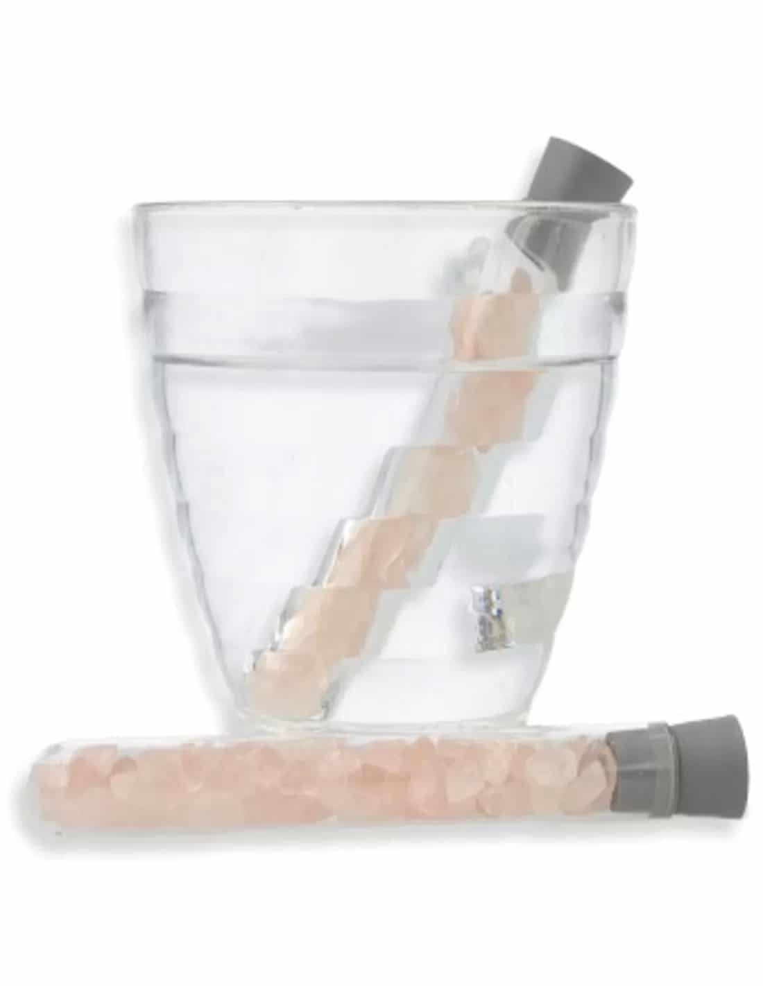 Baguette d'Eau en Quartz Rose - Amour Harmonie Créativité - Tube Simple Pierres