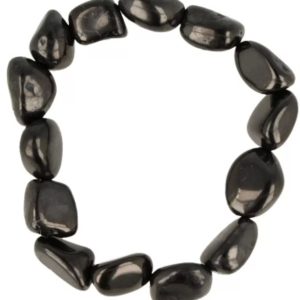 Bracelet de pépites de shungite Perles irrégulières Élastique Origine russe