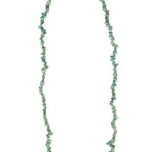 Collier en éclats de turquoise naturelle avec fermoir doré 80 cm