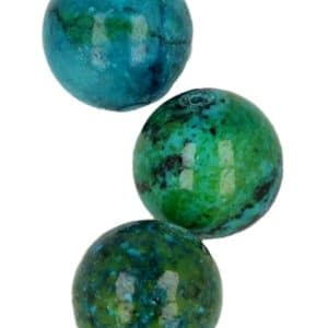 Perle ronde en chrysocolle teintée de 15 mm de diamètre