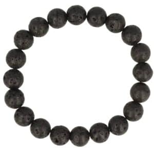 Perles de bracelet en pierre de lave pour hommes 10 mm aspect robuste