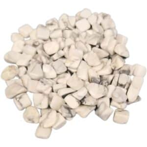 100 grammes de pierres roulées en howlite blanche taille 2