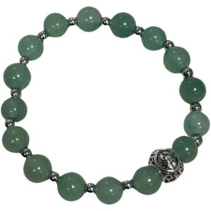 Bracelet élastique en aventurine verte pour le signe astrologique du Cancer, 16 cm, perles de 8 mm