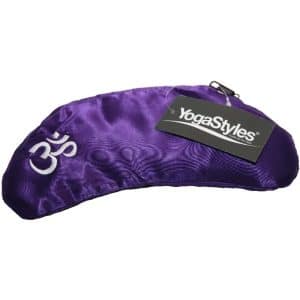 Coussin pour les yeux OHM-ovale satin violet noir graines de lin remplissage lavande fermeture éclair