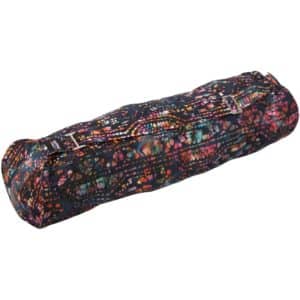 Grande sac de yoga YogaStyles en coton multicolore avec imprimé batik, poche de rangement et fermeture éclair