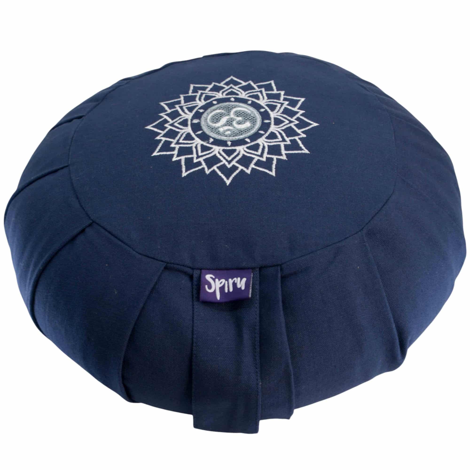 Coussin de Méditation Indigo Spiru Zafu en Coton Plissé - OHM - 36 x 14 cm